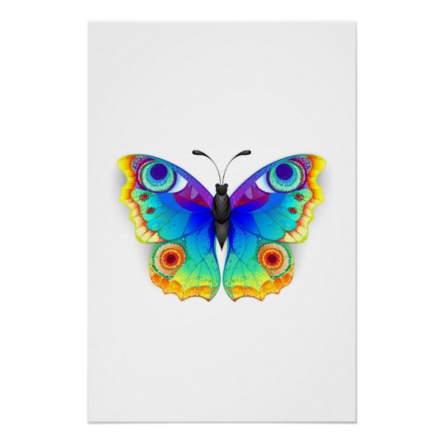 Rainbow Butterfly Peacock Eye Poster (Front)