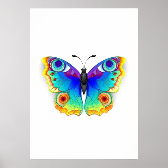 Rainbow Butterfly Peacock Eye Poster (Front)