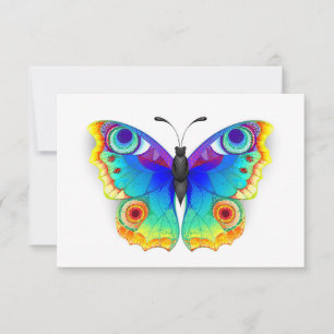 Rainbow Butterfly Peacock Eye RSVP Card