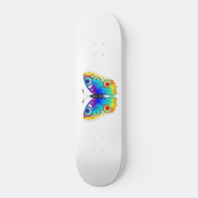 Rainbow Butterfly Peacock Eye Skateboard (Front)