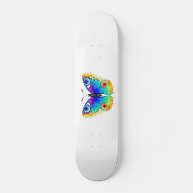 Rainbow Butterfly Peacock Eye Skateboard (Front)