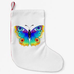 Rainbow Butterfly Peacock Eye Small Christmas Stocking