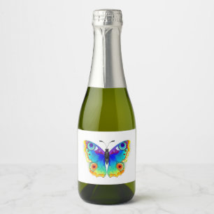 Rainbow Butterfly Peacock Eye Sparkling Wine Label