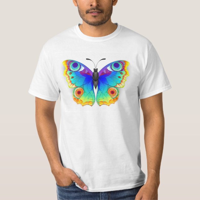 Rainbow Butterfly Peacock Eye T-Shirt (Front)