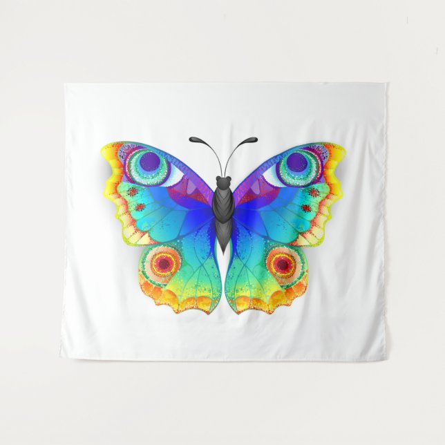 Rainbow Butterfly Peacock Eye Tapestry (Front (Horizontal))