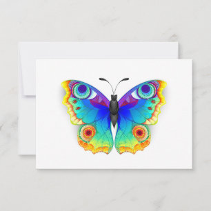 Rainbow Butterfly Peacock Eye Thank You Card