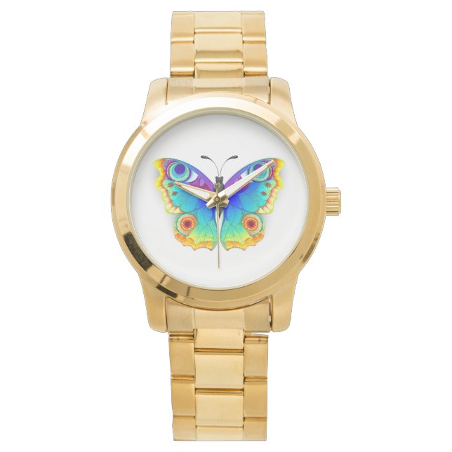 Rainbow Butterfly Peacock Eye Watch (Front)
