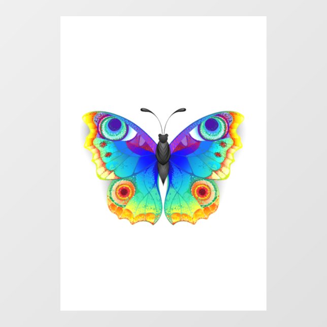Rainbow Butterfly Peacock Eye Window Cling (Sheet)