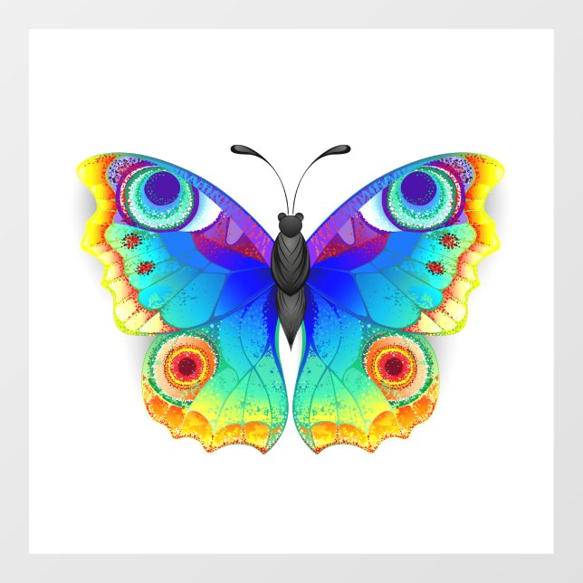 Rainbow Butterfly Peacock Eye Window Cling (Sheet)