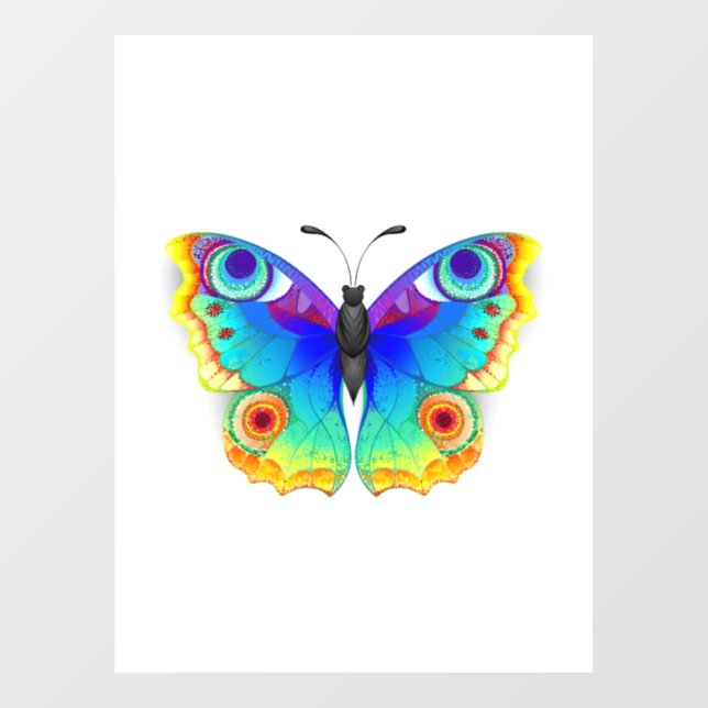 Rainbow Butterfly Peacock Eye Window Cling (Sheet)