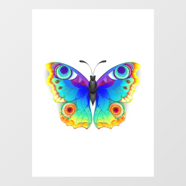 Rainbow Butterfly Peacock Eye Window Cling (Sheet)