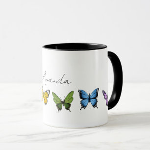 Rainbow Butterfly Personalised Coffee Mug