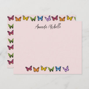 Rainbow Butterfly Personalised Note Cards