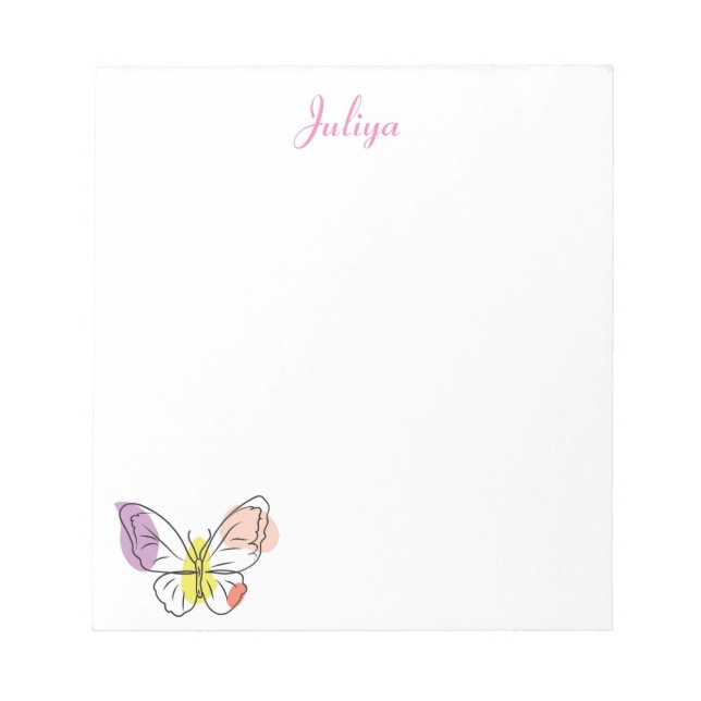Rainbow butterfly  Personalised Notepad (Front)