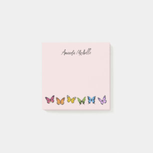 Rainbow Butterfly Personalised Post-It Notes