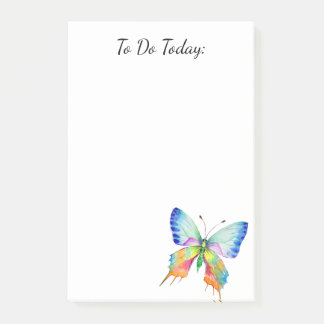 Rainbow Butterfly Personalised Post it Notes 4"x6"