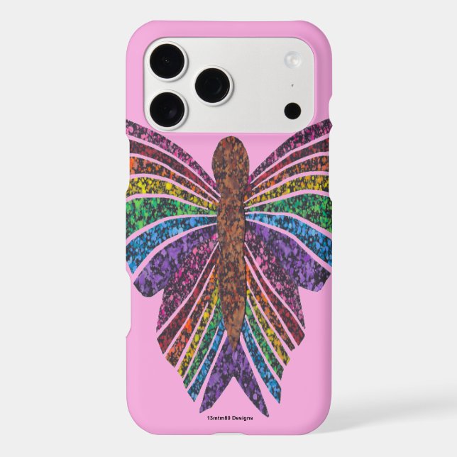 Rainbow Butterfly (pink) - iPhone Case (Back)