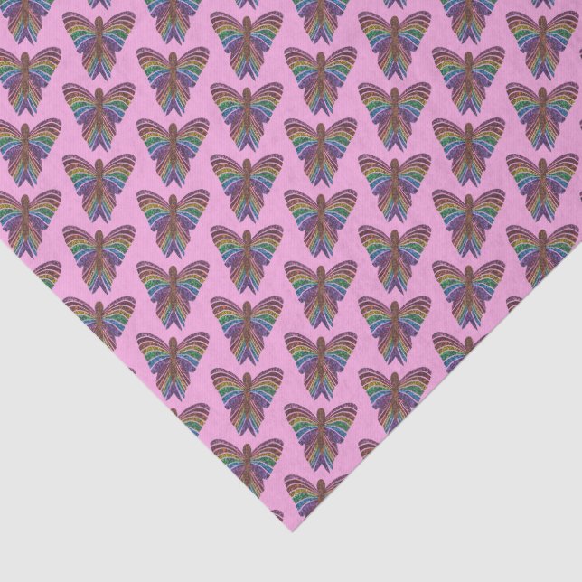 Rainbow Butterfly (pink) - Tissue Paper (Detail)