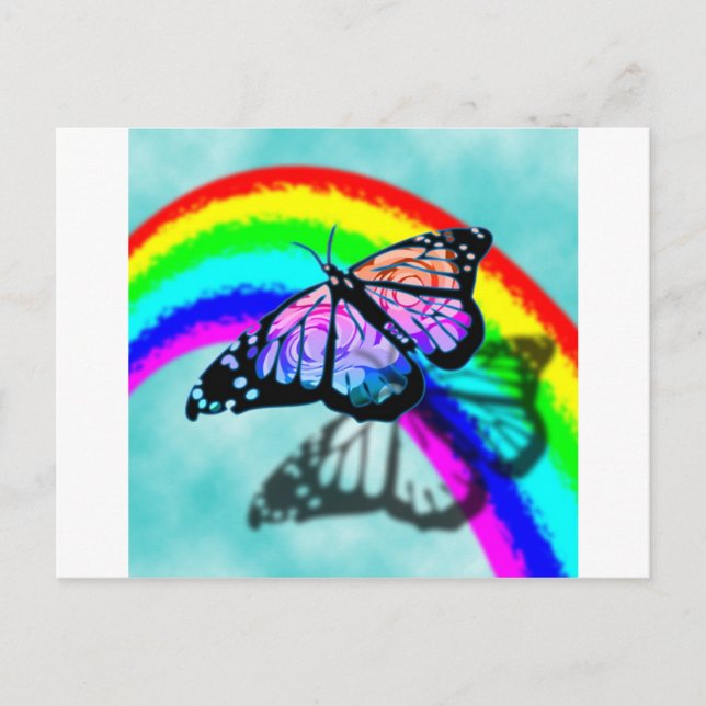 Rainbow Butterfly Postcard (Front)
