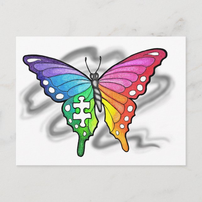 Rainbow Butterfly Postcard (Front)
