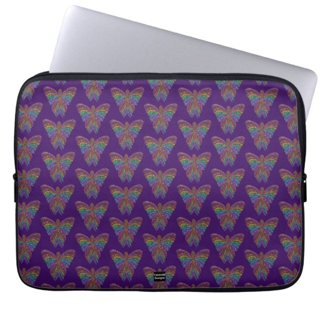 Rainbow Butterfly (purple) - Laptop Sleeve (Front)