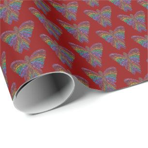 Rainbow Butterfly (red) - Wrapping Paper