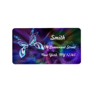 Rainbow Butterfly Return Address Label