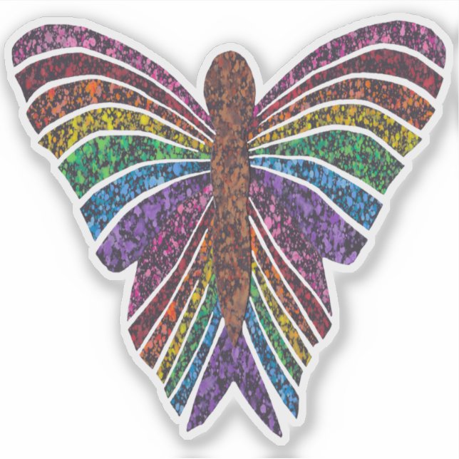 Rainbow Butterfly - Sticker (Front)