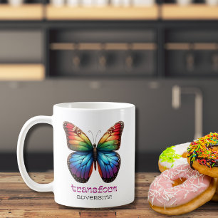 Rainbow Butterfly Transform Adversity Motivational Coffee Mug