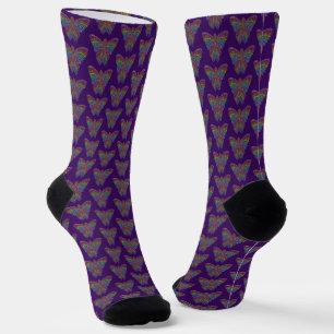 Rainbow Butterfly (violet) - Premium Socks