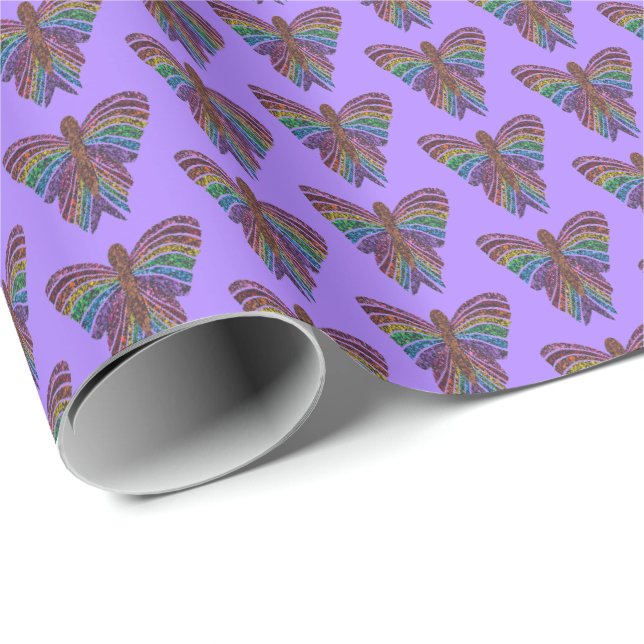 Rainbow Butterfly (violet) - Wrapping Paper (Roll Corner)
