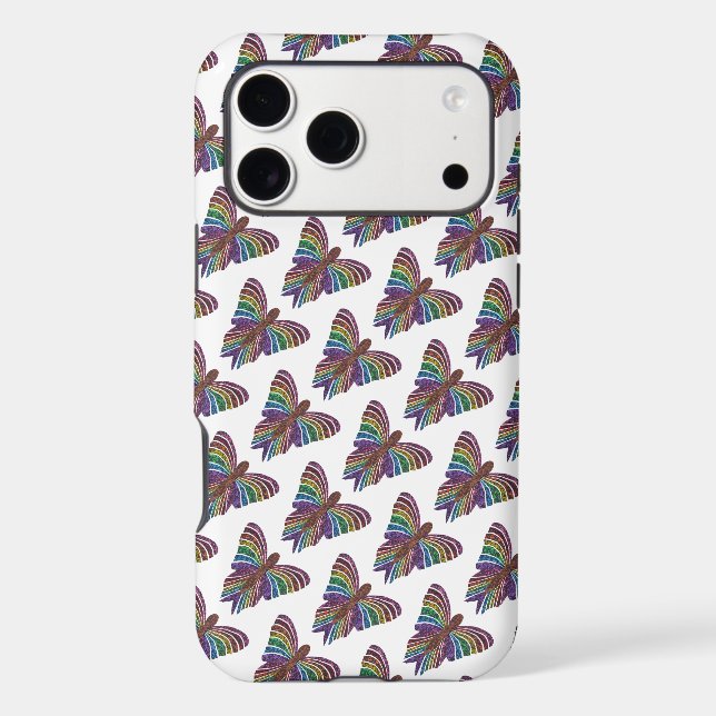 Rainbow Butterfly (white) - iPhone Case (Back)