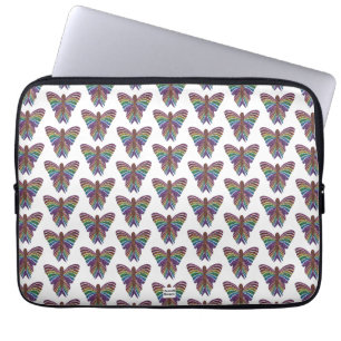 Rainbow Butterfly (white) - Laptop Sleeve