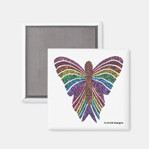 Rainbow Butterfly (white) - Magnet