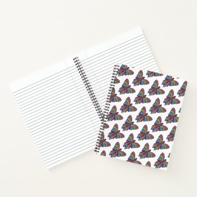 Rainbow Butterfly (white) - Notebook (Inside)
