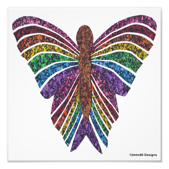 Rainbow Butterfly (white) - Photo Print (Front)