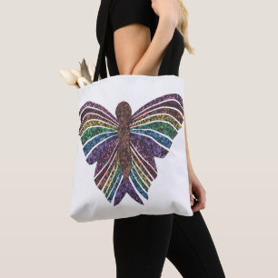 Rainbow Butterfly (white) - Tote