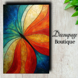 Rainbow Butterfly Wings Bold Abstract Decoupage Tissue Paper