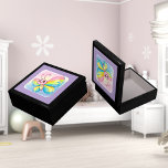 Rainbow Butterfly Wooden Jewellery Keepsake Box<br><div class="desc">A cute rainbow butterfly digitally created in a cartoon watercolor style. Perfect design for kids and adults on many trendy products! Customise your background colour or add text!</div>