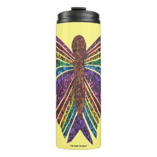 Rainbow Butterfly (yellow) - Thermal Tumbler
