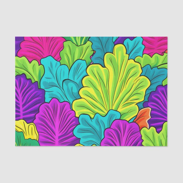 Rainbow Cabbage Leaves Pattern Tissue Paper (Front)