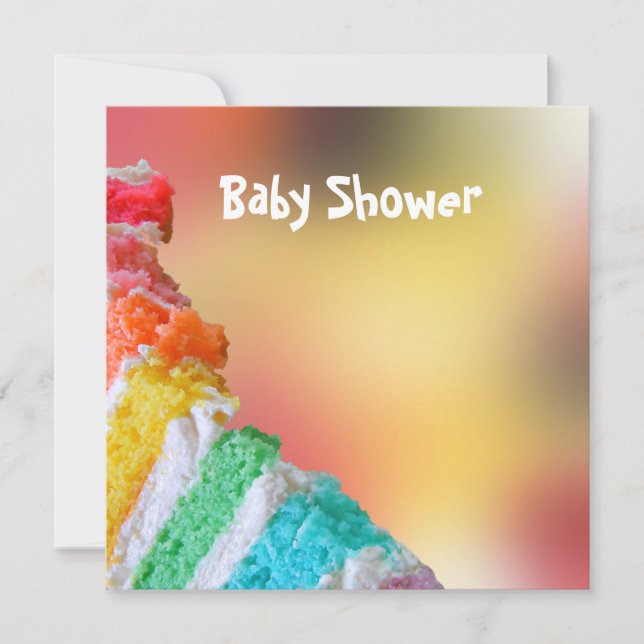 Rainbow Cake Baby Shower Invitation (Front)