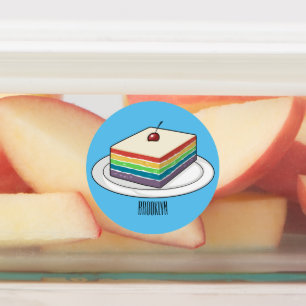 Rainbow cake cartoon illustration
