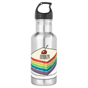 Rainbow cake cartoon illustration 532 ml water bottle