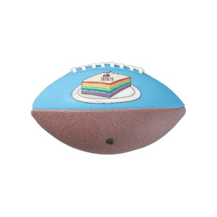 Rainbow cake cartoon illustration american football
