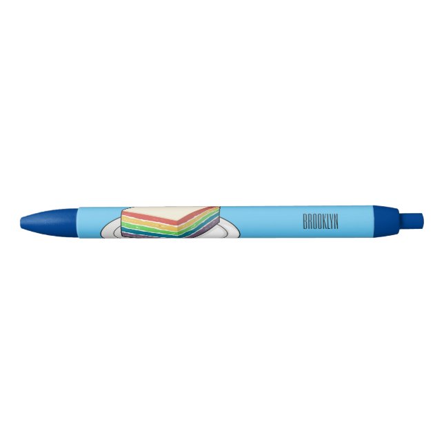Rainbow cake cartoon illustration  black ink pen (Front)