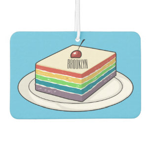 Rainbow cake cartoon illustration  car air freshener