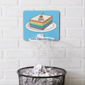 Rainbow cake cartoon illustration  mini basketball hoop (In Situ)
