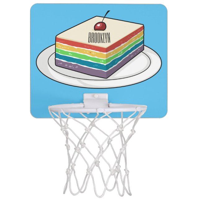 Rainbow cake cartoon illustration  mini basketball hoop (Front)