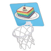 Rainbow cake cartoon illustration  mini basketball hoop (Above)